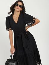 Black Cut Work Tiered  Dress