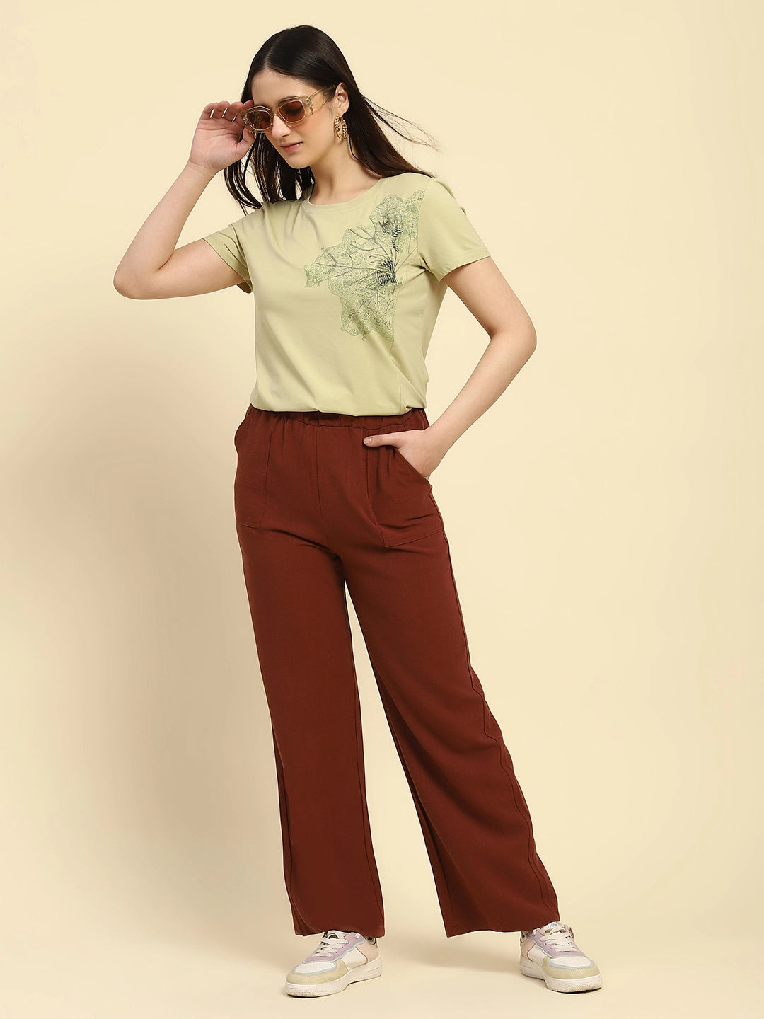 Green Embroidered Modal Top - Global Republic
