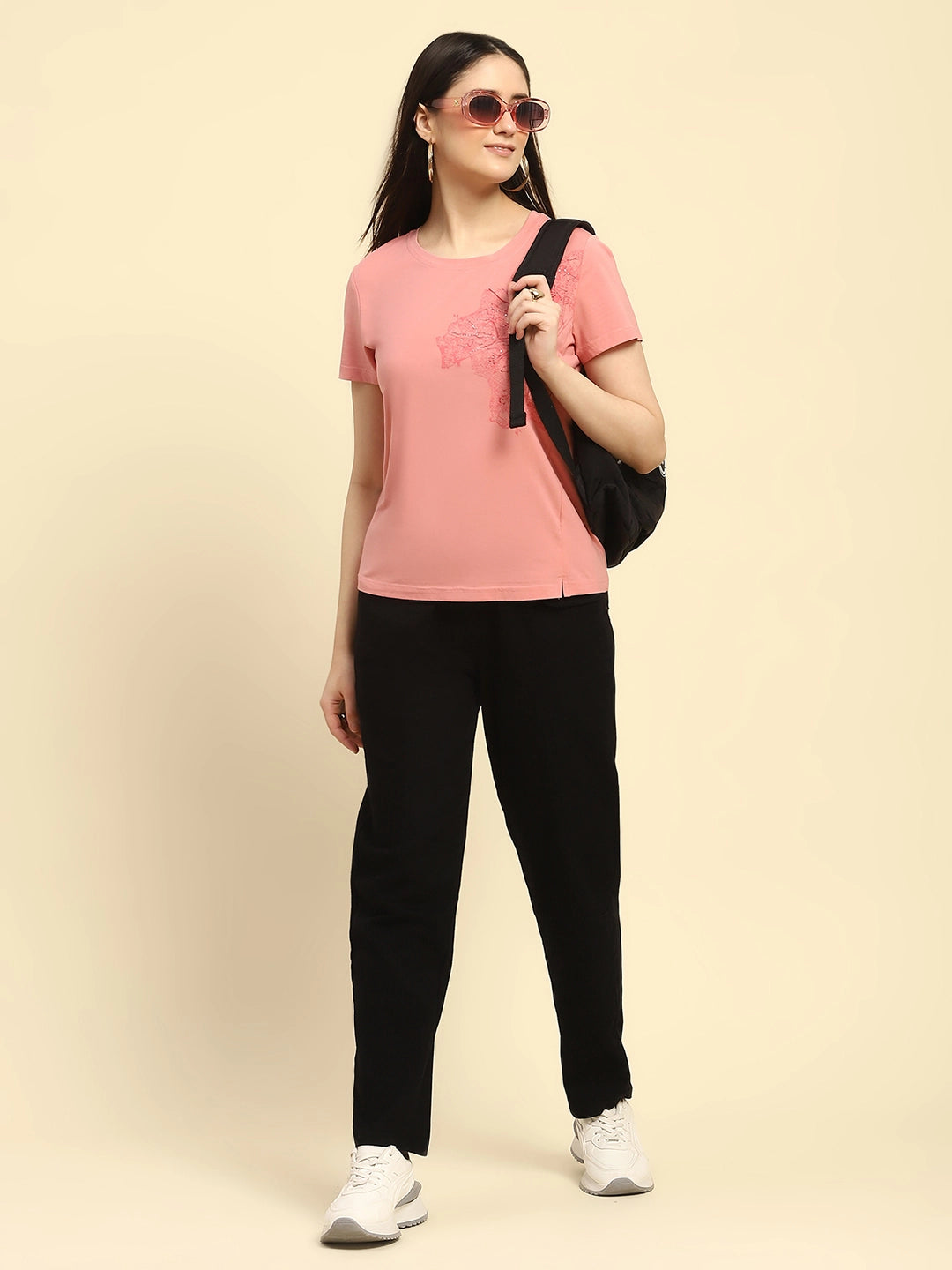 Pink Embroidered Modal Top