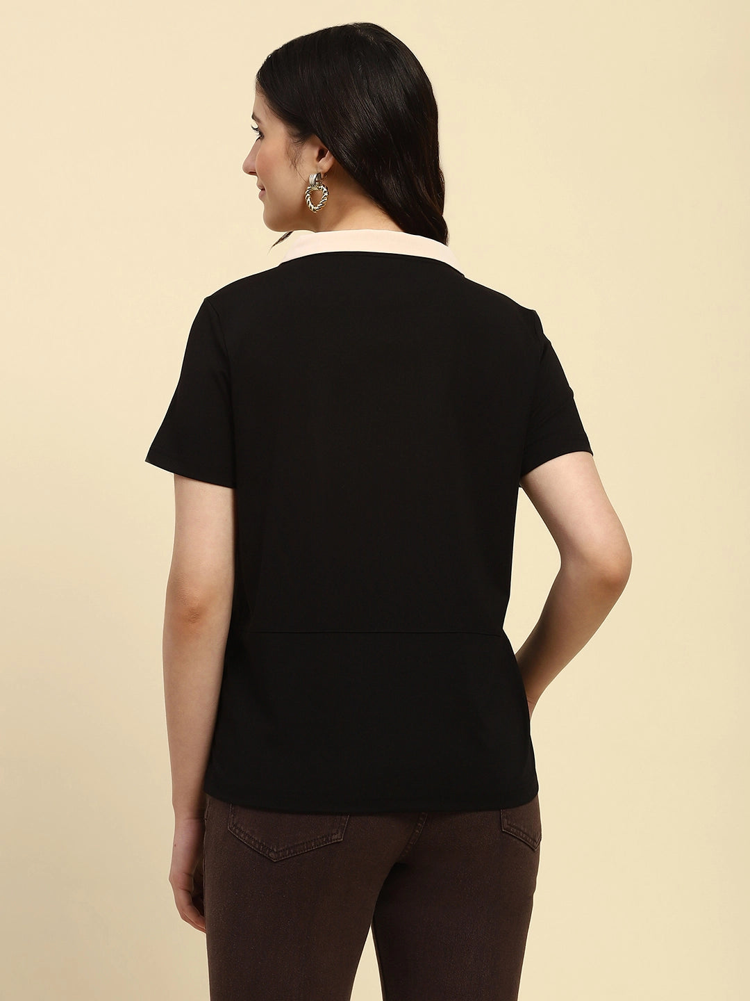 Black Motivational Quote Viscose Top - Global Republic