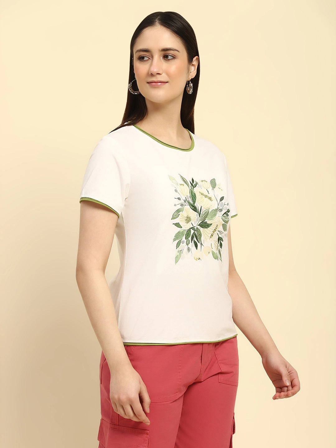 Cream Embroidered Cotton Top - Global Republic