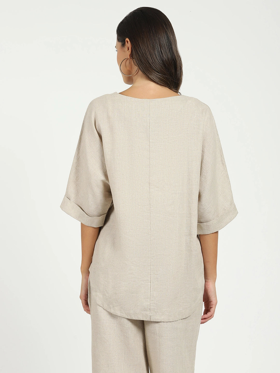 Floral Embroidered Linen Loose Top