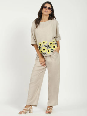 Natural Linen Relaxed Fit Lower