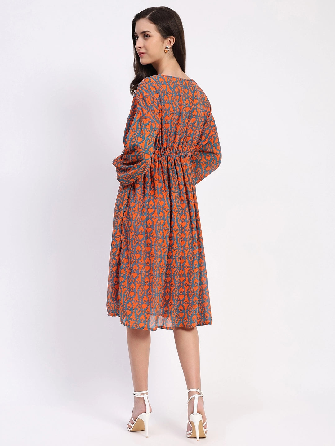 Georgette Abstract Fit & Flare Dress - Global Republic