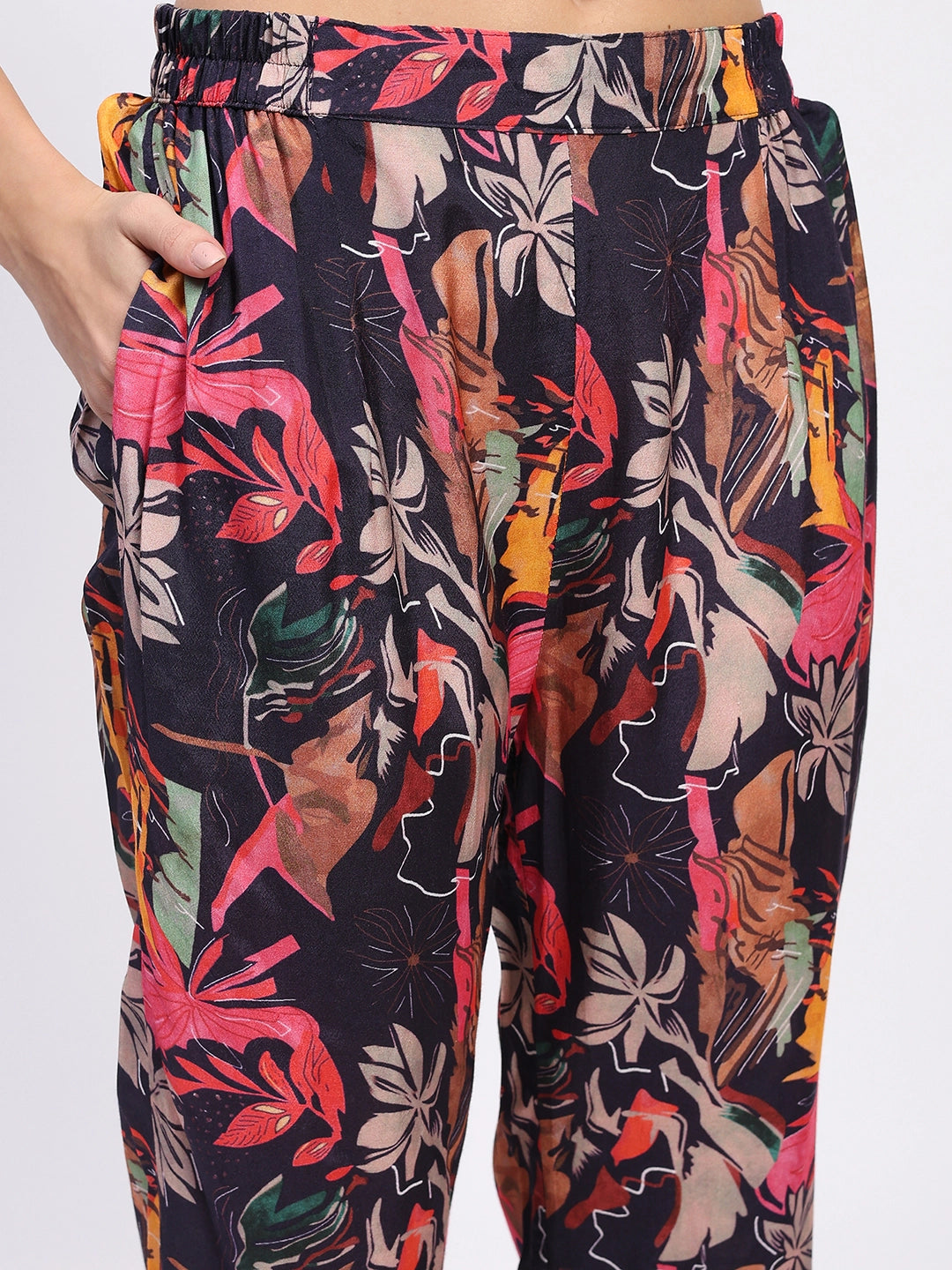Floral Viscose Muslin Night Suit - Global Republic