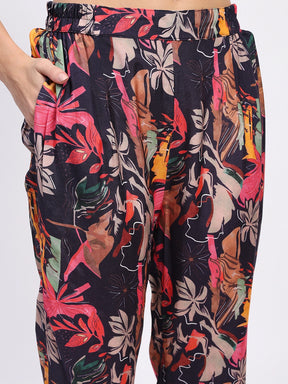 Floral Viscose Muslin Night Suit - Global Republic