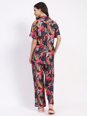 Floral Viscose Muslin Night Suit - Global Republic