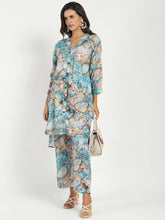 Multicolored Abstract Rayon Kurta Set