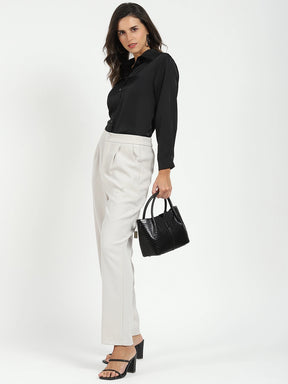 Black Satin Formal Shirt