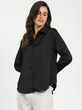 Black Satin Formal Shirt