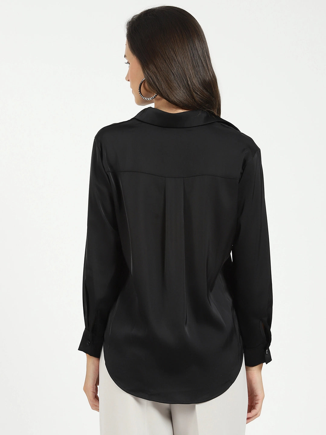 Black Satin Formal Shirt