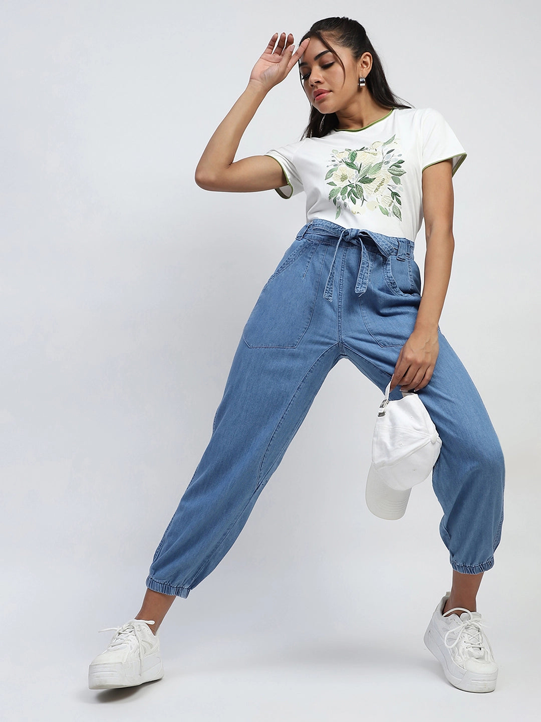 Boyfriend Fit Cotton Blend Jeans