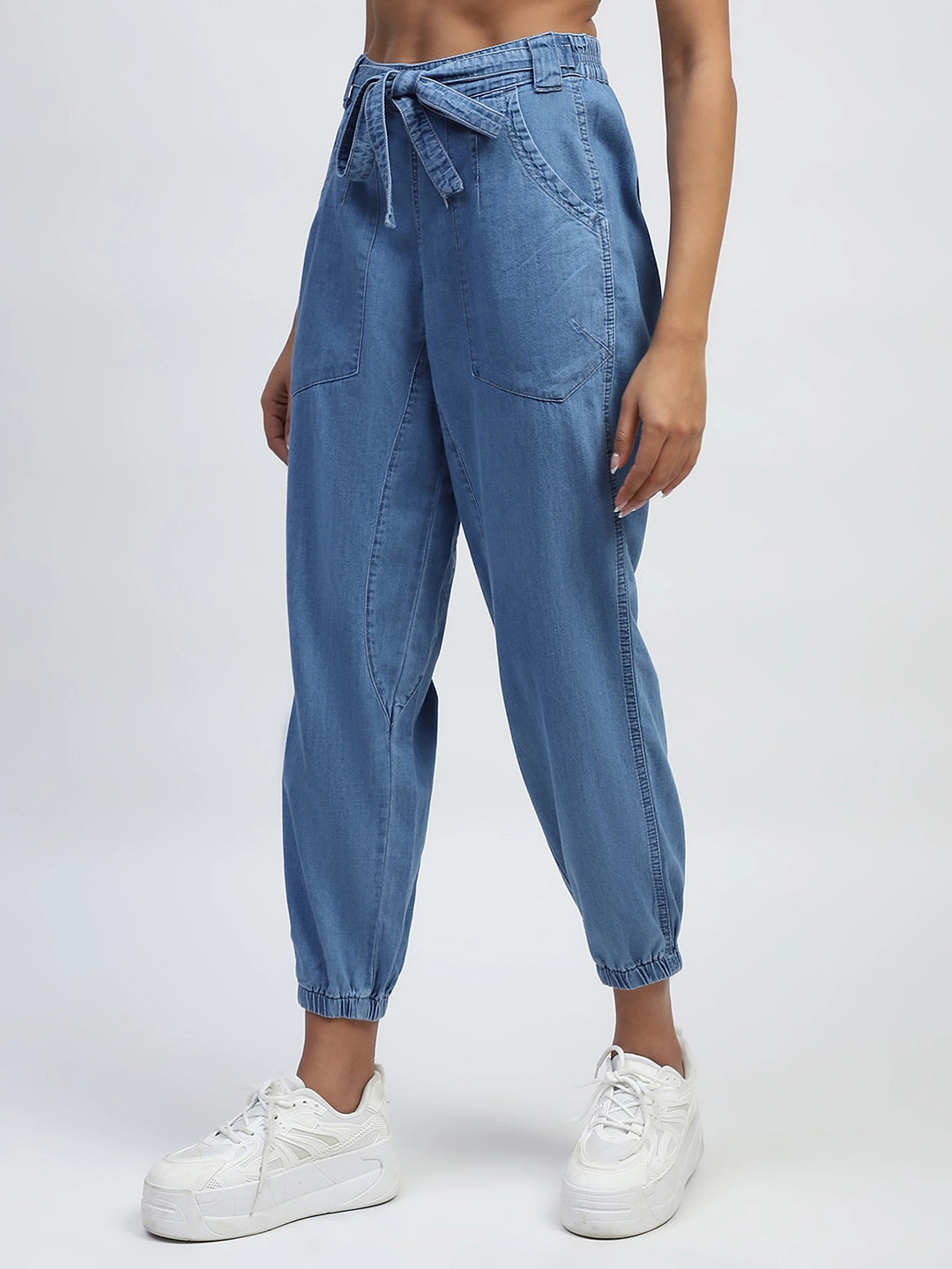 Boyfriend Fit Cotton Blend Jeans
