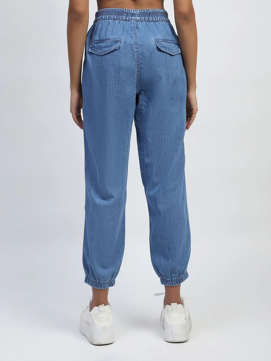 Boyfriend Fit Cotton Blend Jeans