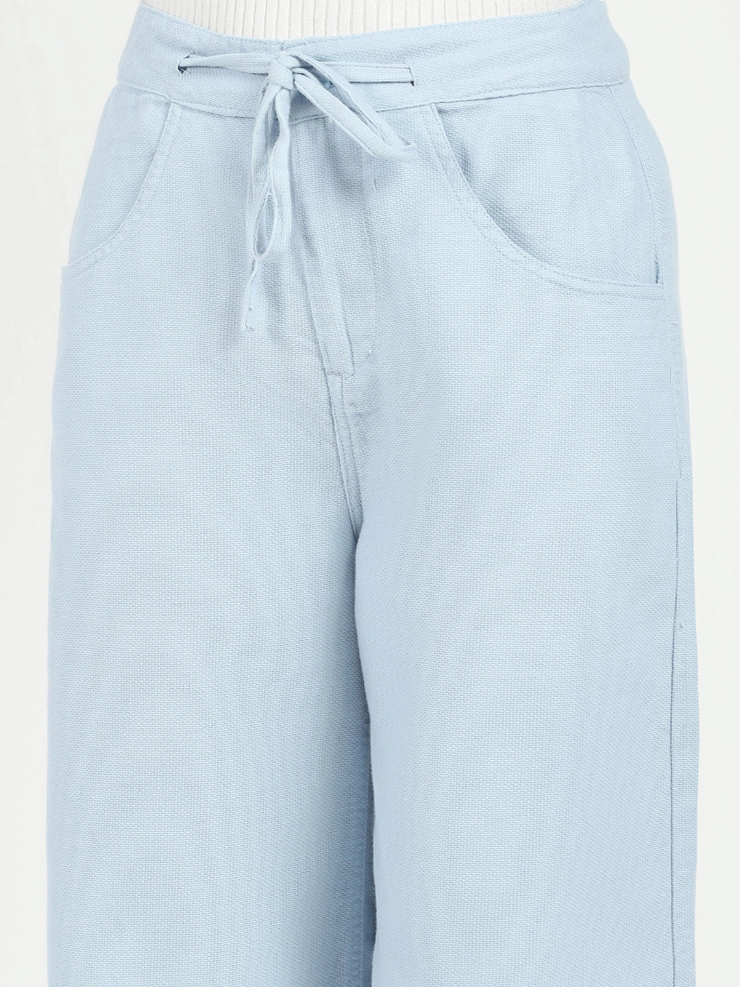 Blue Cotton Relaxed Fit Culottes