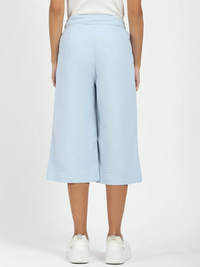 Blue Cotton Relaxed Fit Culottes
