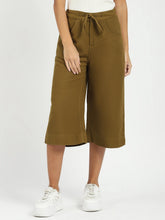Olive Cotton Relaxed Fit Culottes