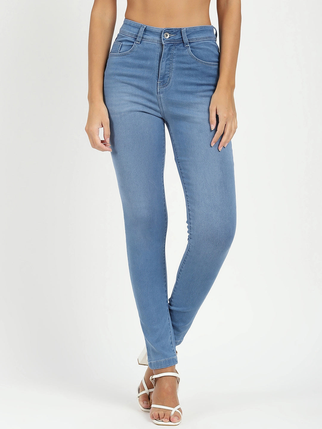 Blue High Waist Slim Jeans