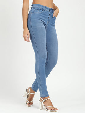 Blue High Waist Slim Jeans