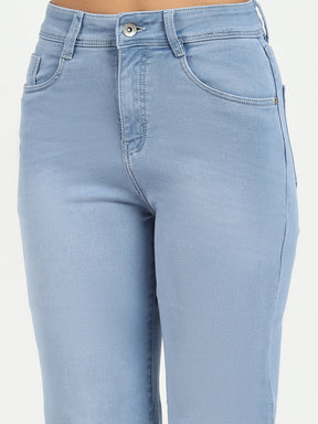 Blue High Waist Straight Jeans