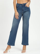Blue High Waist Straight Jeans