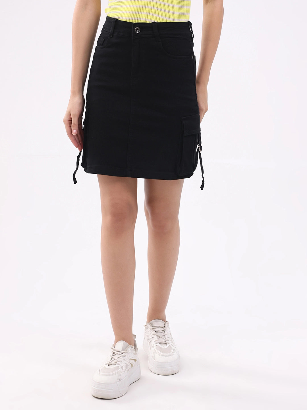 Black High-Rise Mini Skirt - Global Republic