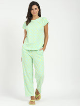 Green Printed Cotton Nightsuit