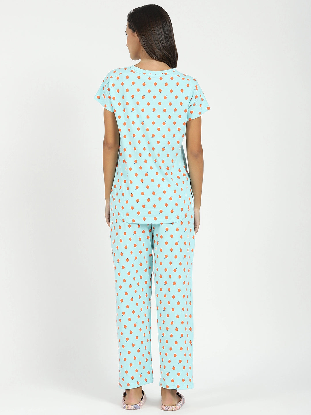 Sky Printed Cotton Nightsuit - Global Republic