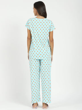Sky Printed Cotton Nightsuit