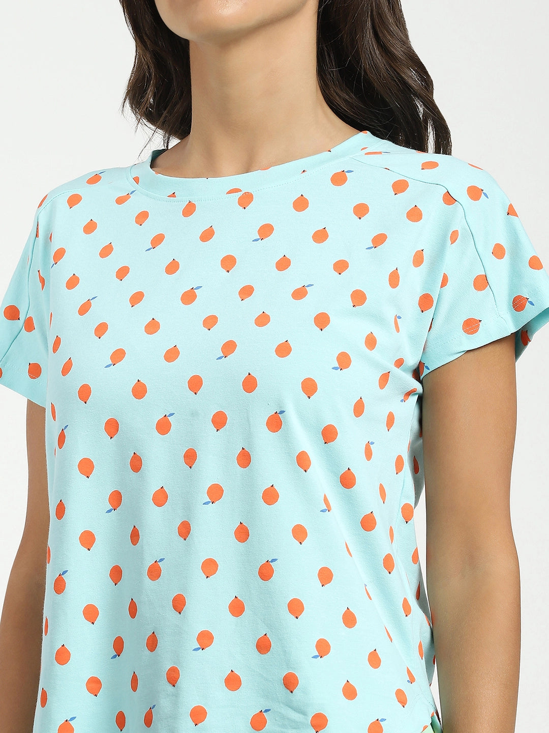 Sky Printed Cotton Nightsuit - Global Republic