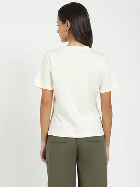 Cream Floral Embroidered Top