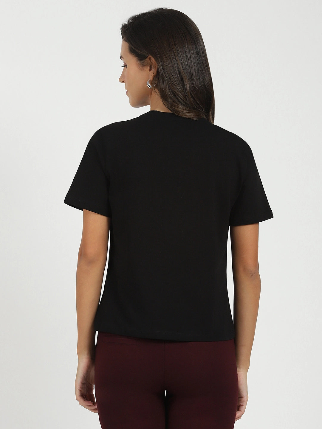 Black Graphic Cotton Top