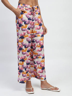 Multi Abstract Rayon Loose Fit Lower