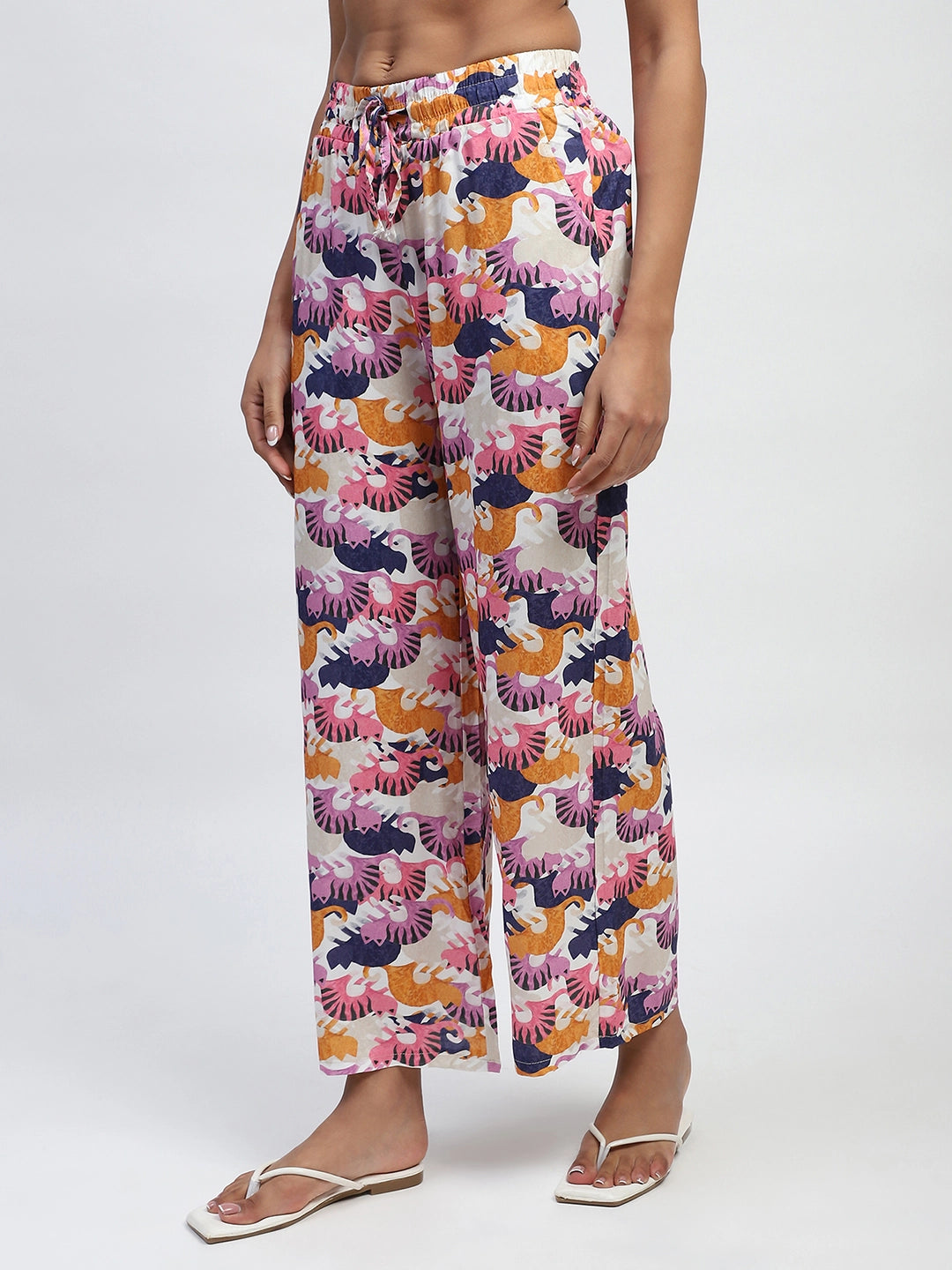 Multi Abstract Rayon Loose Fit Lower