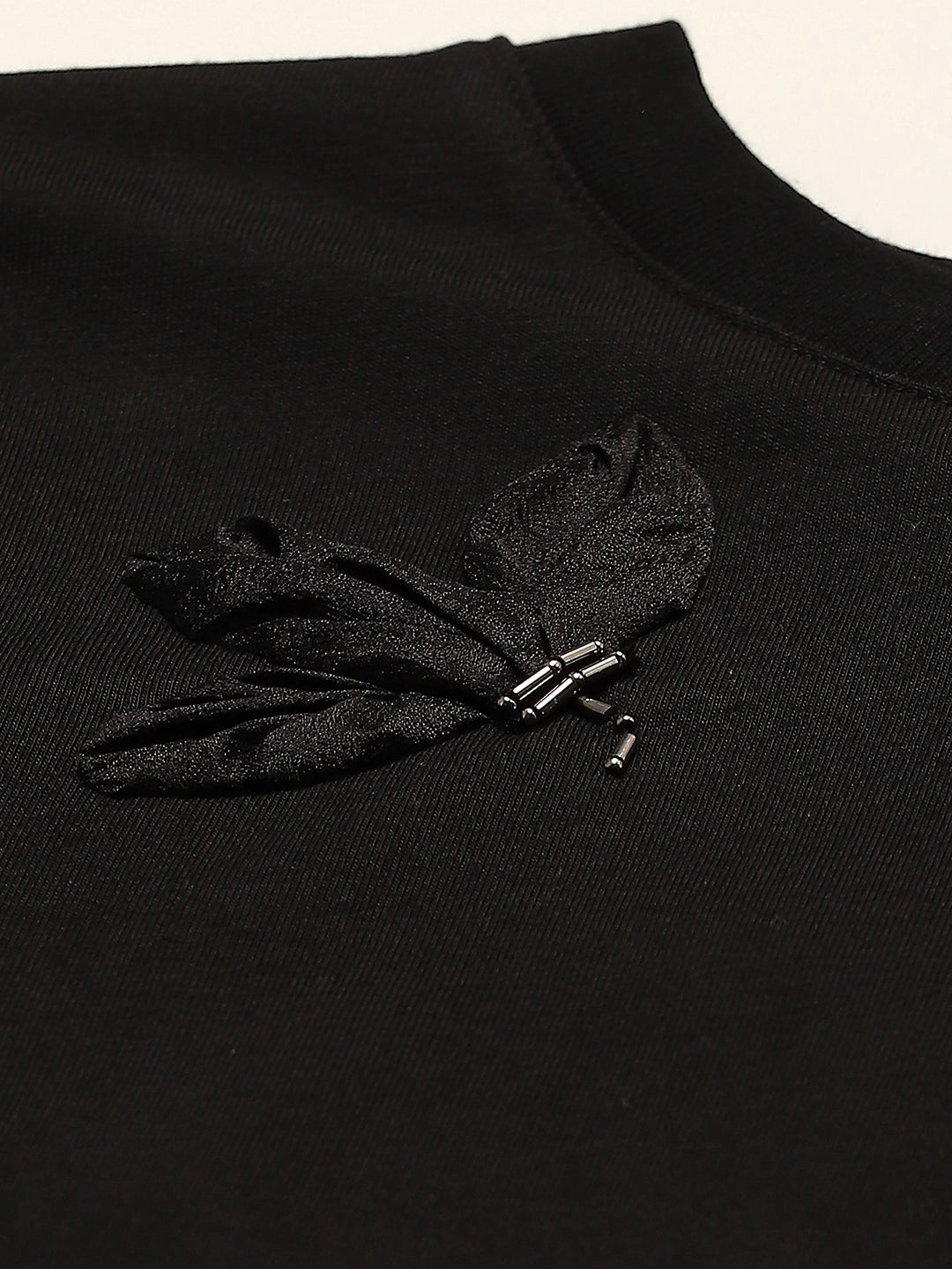 Black Applique UV Protection Top - Global Republic