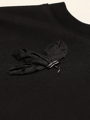 Black Applique UV Protection Top