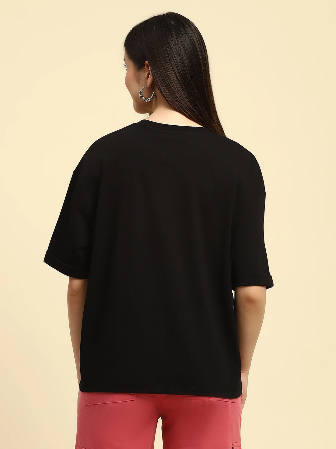 Black UV Protective Cotton Boxy Top - Global Republic