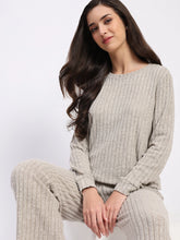 Self-Striped -Spandex Winter Loungewear - Global Republic