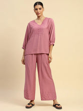 Dusty Pink Rayon Relaxed Fit Night Suit