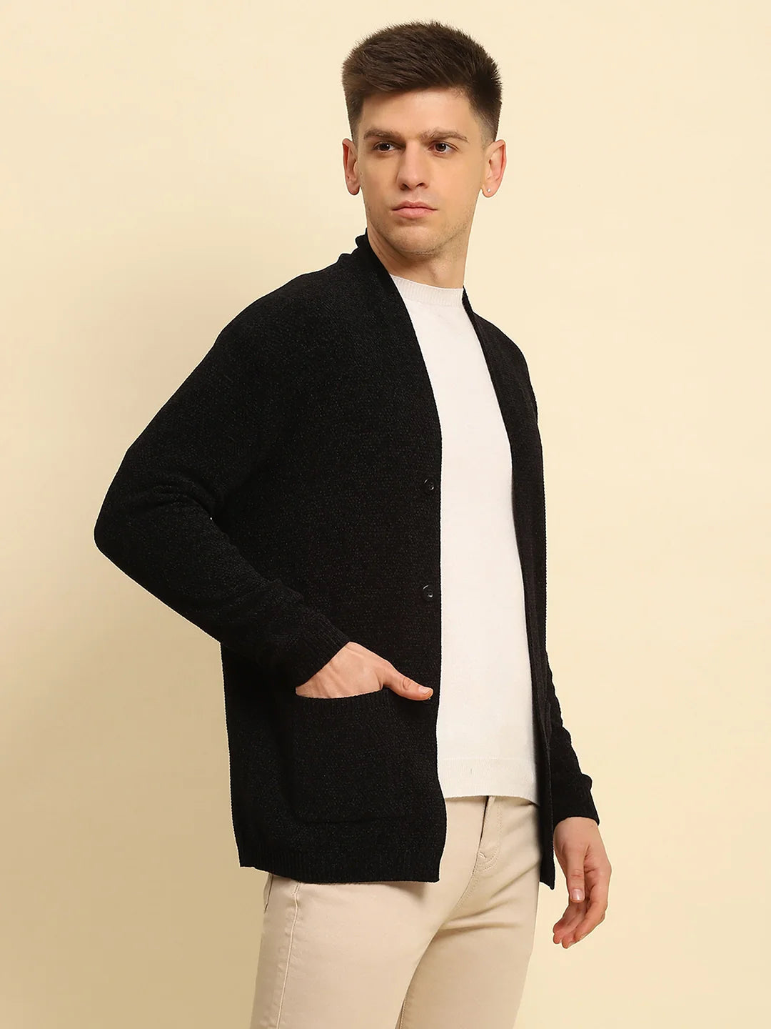 Black  Solid Winter Shrug - Global Republic