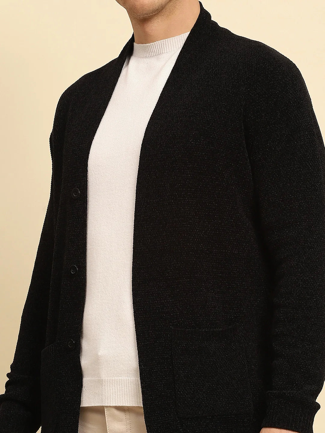 Black  Solid Winter Shrug - Global Republic