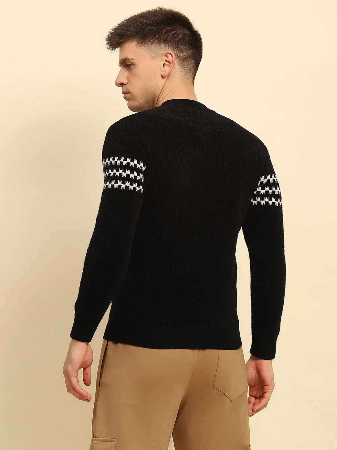 Black  Geometric Pullover - Global Republic