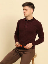 Maroon Velvet Solid Pullover