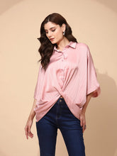 Pink Polyester Blend Loose Top