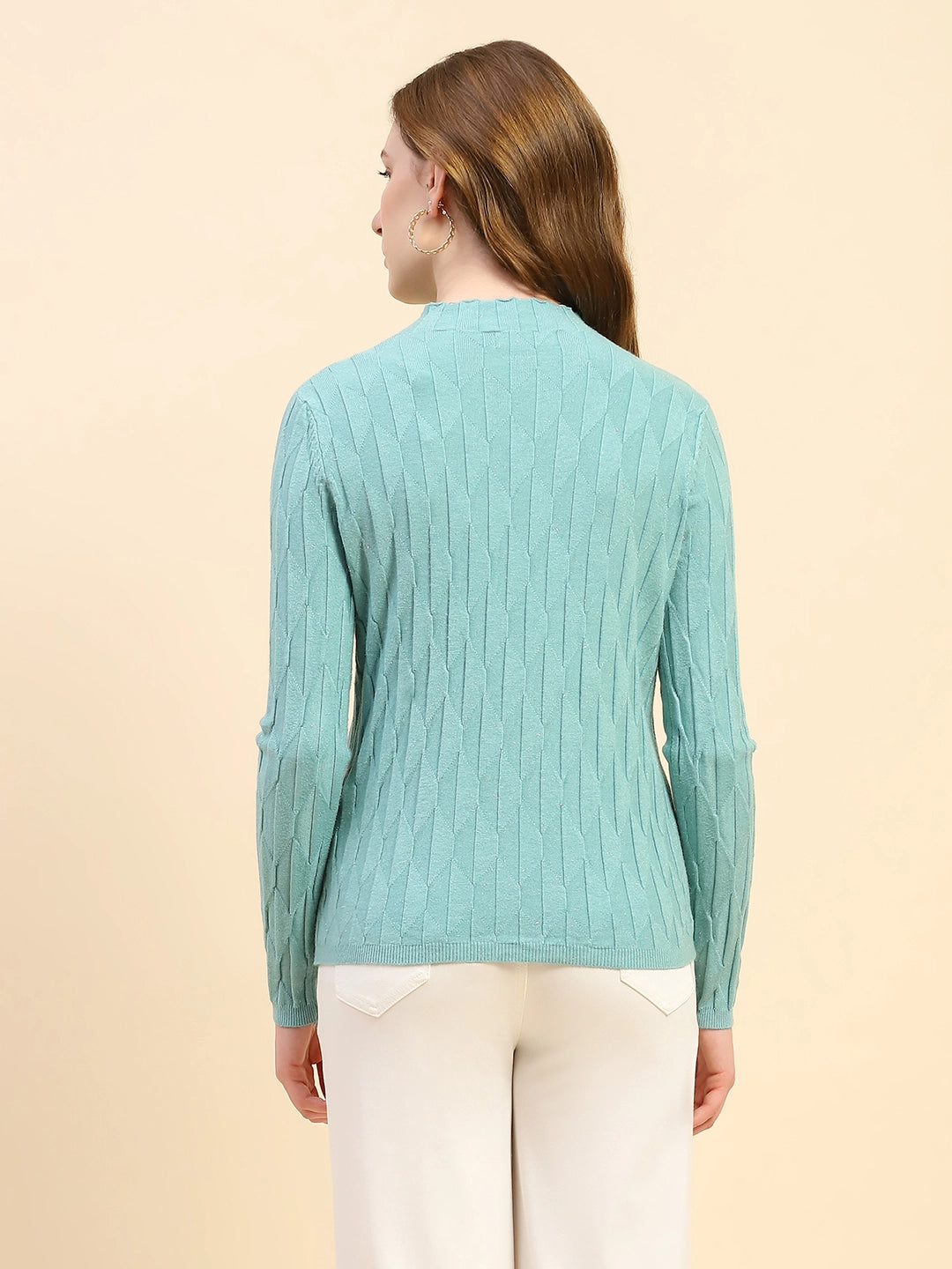 Green Viscose Slim Fit Skivvy Pullover - Global Republic