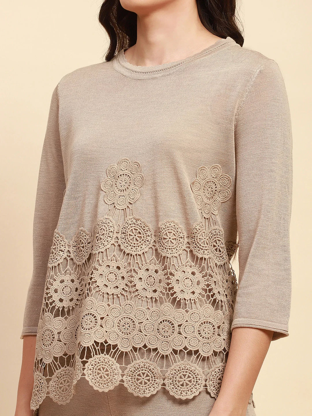 Khaki Viscose Relaxed Fit Co-ord Sets - Global Republic