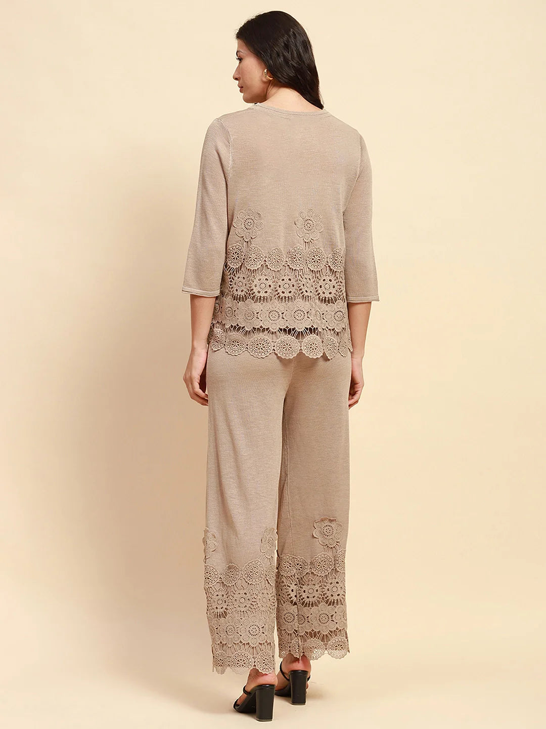 Khaki Viscose Relaxed Fit Co-ord Sets - Global Republic