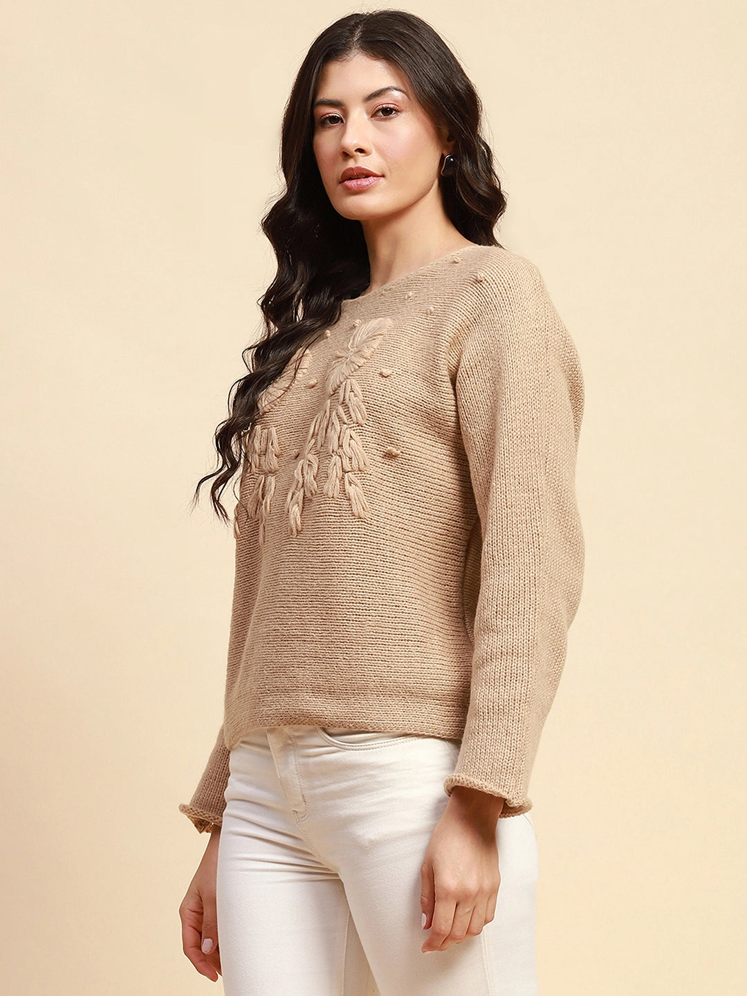 Khaki  Loose Pullover - Global Republic