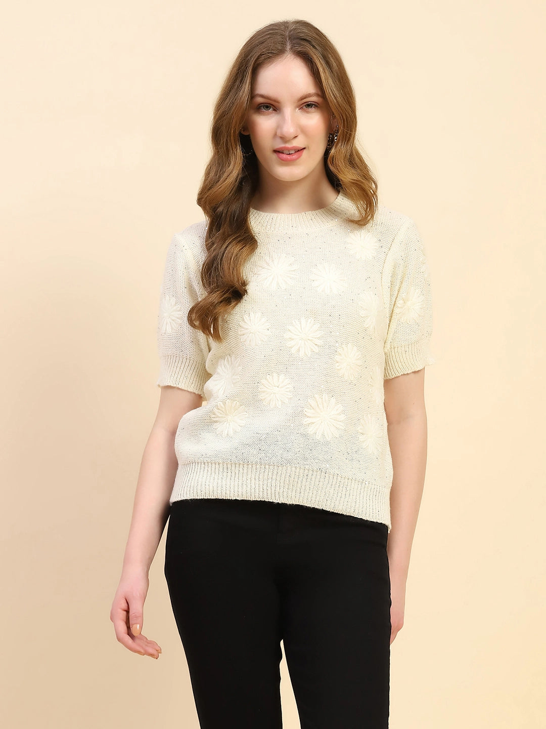 Acrylic Blend Embroidered Pullover - Global Republic