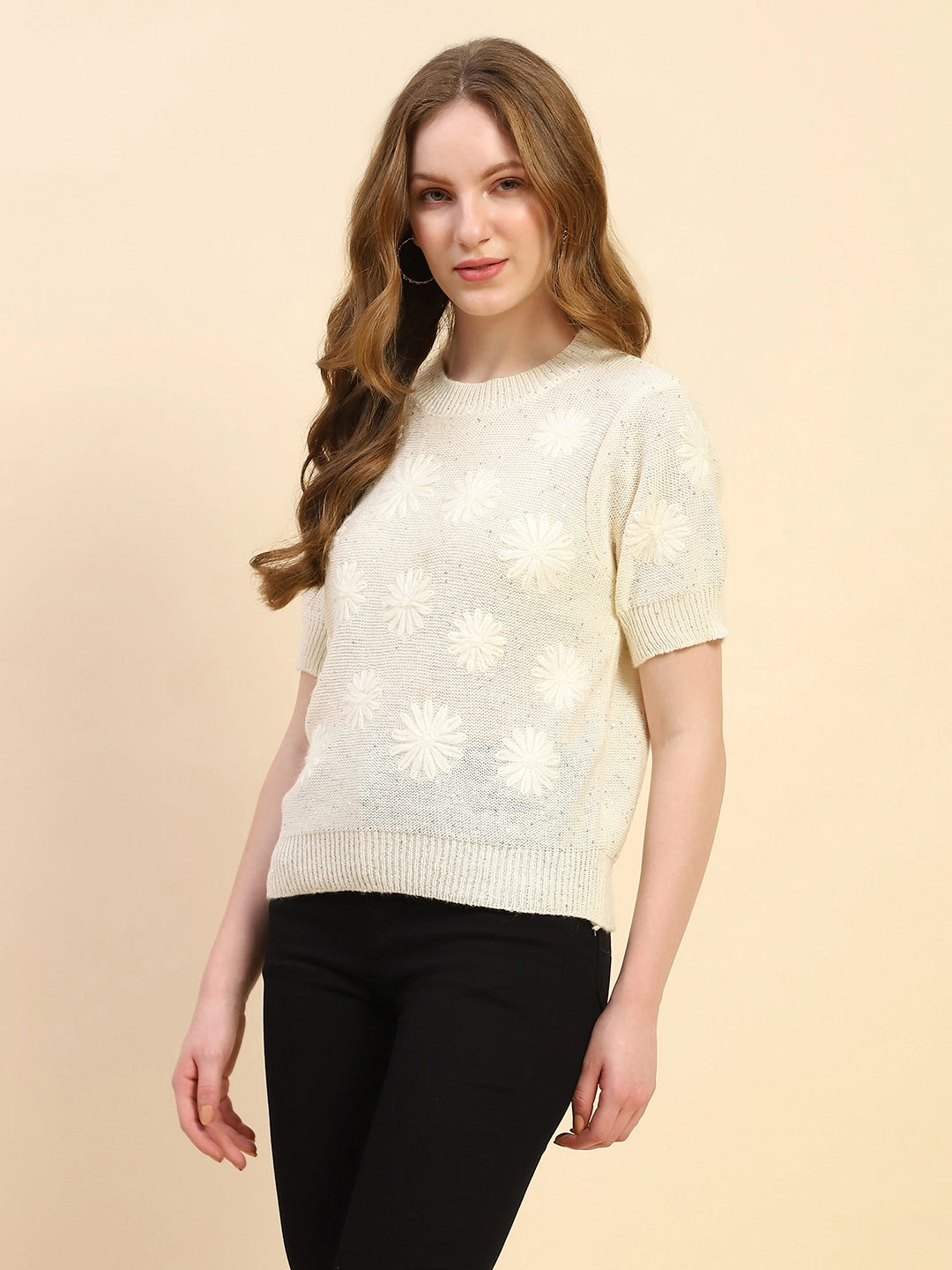 Acrylic Blend Embroidered Pullover - Global Republic